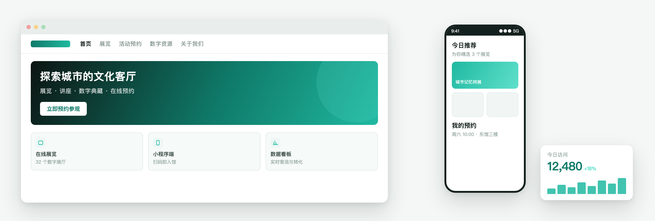 数字产品多端界面：网站、App 与数据看板